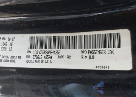 2008 Chrysler Sebring Touring from USA, damaged, VIN 1C3LC55R98N641255